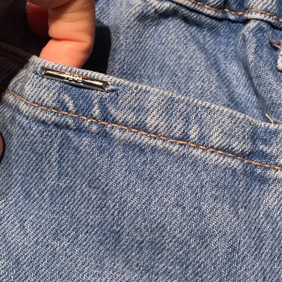 Zara Baggy Paperbag Waist Jeans In Blue Denim Size 4 - Picture 6 of 11
